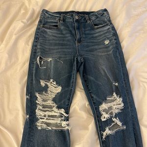 American Eagle high waisted distressed next level stretch skinny jeans